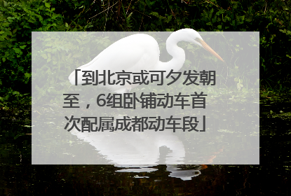 到北京或可夕发朝至，6组卧铺动车首次配属成都动车段