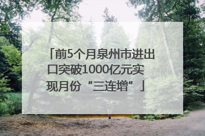 前5个月泉州市进出口突破1000亿元实现月份“三连增”