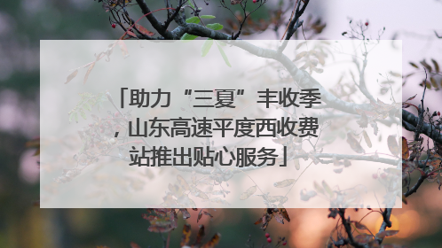 助力“三夏”丰收季，山东高速平度西收费站推出贴心服务