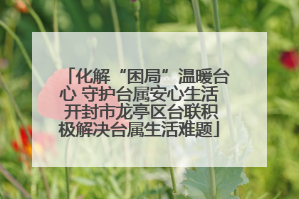 化解“困局”温暖台心 守护台属安心生活 开封市龙亭区台联积极解决台属生活难题