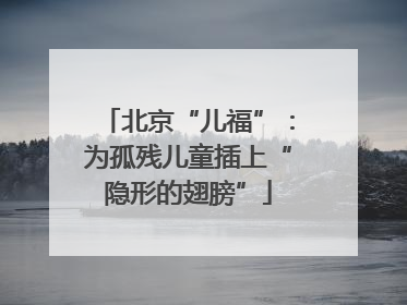北京“儿福”：为孤残儿童插上“隐形的翅膀”