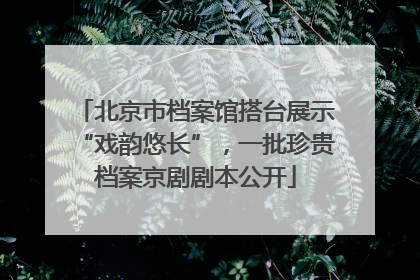 北京市档案馆搭台展示“戏韵悠长”，一批珍贵档案京剧剧本公开