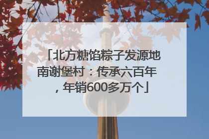 北方糖馅粽子发源地南谢堡村：传承六百年，年销600多万个