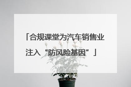 合规课堂为汽车销售业注入“防风险基因”