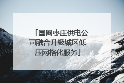 国网枣庄供电公司融合升级城区低压网格化服务