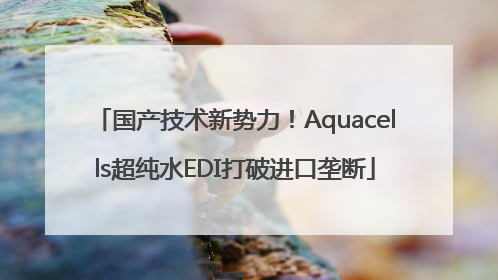 国产技术新势力！Aquacells超纯水EDI打破进口垄断