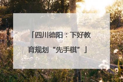 四川德阳：下好教育规划“先手棋”
