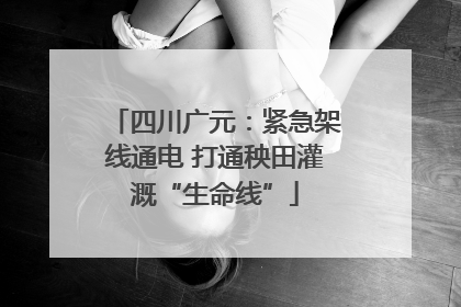四川广元：紧急架线通电 打通秧田灌溉“生命线”