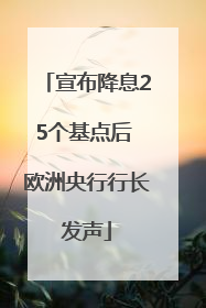 宣布降息25个基点后 欧洲央行行长发声