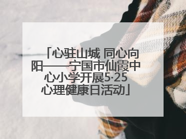 心驻山城 同心向阳——宁国市仙霞中心小学开展5·25心理健康日活动