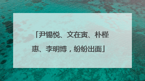 尹锡悦、文在寅、朴槿惠、李明博，纷纷出面