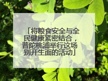 将粮食安全与全民健康紧密结合，普陀桃浦举行这场别开生面的活动