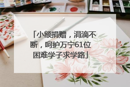 小额捐赠，涓滴不断，呵护万宁61位困难学子求学路