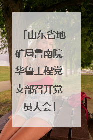山东省地矿局鲁南院华鲁工程党支部召开党员大会