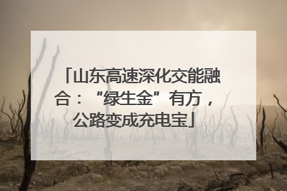 山东高速深化交能融合：“绿生金”有方，公路变成充电宝
