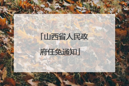 山西省人民政府任免通知