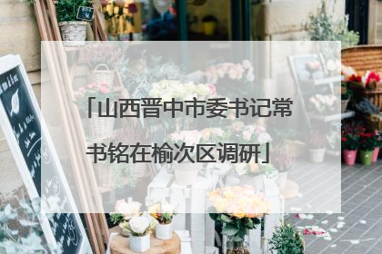 山西晋中市委书记常书铭在榆次区调研