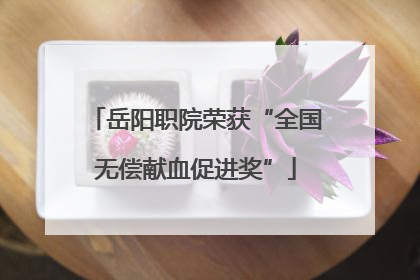岳阳职院荣获“全国无偿献血促进奖”