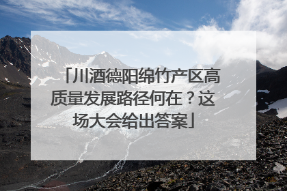 川酒德阳绵竹产区高质量发展路径何在？这场大会给出答案
