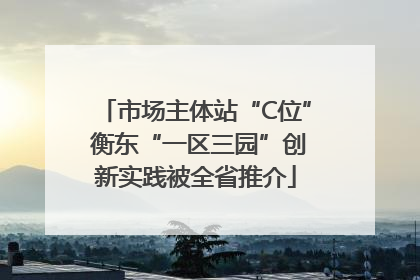 市场主体站“C位” 衡东“一区三园”创新实践被全省推介