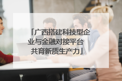 广西搭建科技型企业与金融对接平台 共育新质生产力