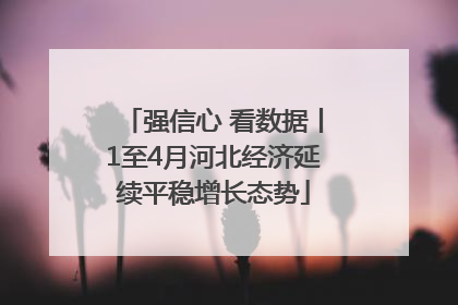 强信心 看数据丨1至4月河北经济延续平稳增长态势