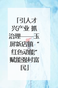 引人才 兴产业 抓治理——玉屏新店镇“红色动能”赋能强村富民