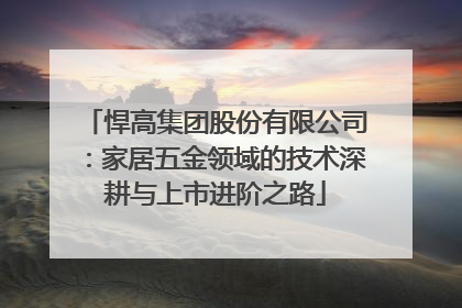 悍高集团股份有限公司：家居五金领域的技术深耕与上市进阶之路