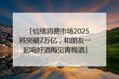 情绪消费市场2025将突破2万亿，和朋友一起喝好酒梅见青梅酒