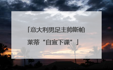 意大利男足主帅斯帕莱蒂“自宣下课”