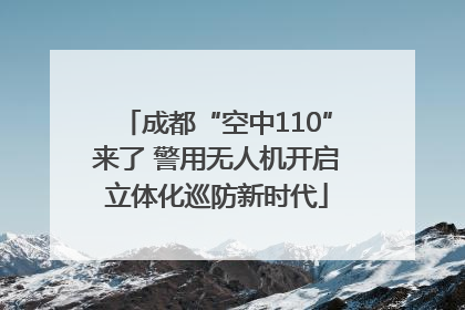 成都“空中110”来了 警用无人机开启立体化巡防新时代
