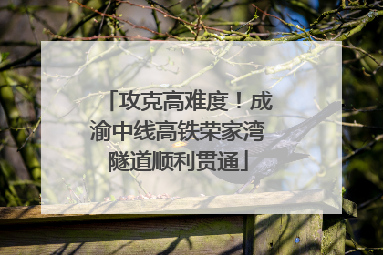 攻克高难度！成渝中线高铁荣家湾隧道顺利贯通