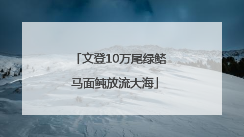 文登10万尾绿鳍马面鲀放流大海