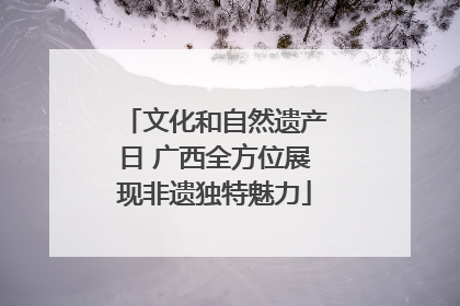 文化和自然遗产日 广西全方位展现非遗独特魅力