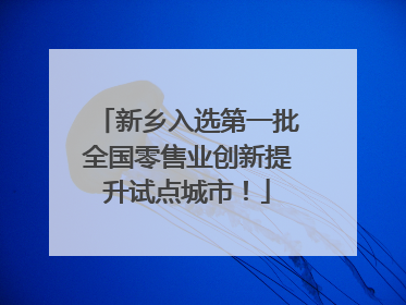 新乡入选第一批全国零售业创新提升试点城市！