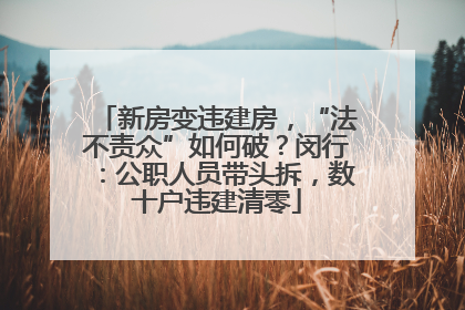 新房变违建房，“法不责众”如何破？闵行：公职人员带头拆，数十户违建清零