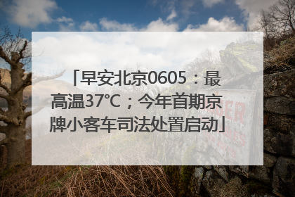 早安北京0605：最高温37℃；今年首期京牌小客车司法处置启动