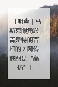 明查｜马斯克眼角淤青是特朗普打的？网传截图是“高仿”