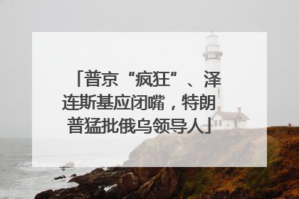 普京“疯狂”、泽连斯基应闭嘴，特朗普猛批俄乌领导人
