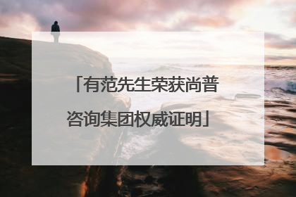 有范先生荣获尚普咨询集团权威证明