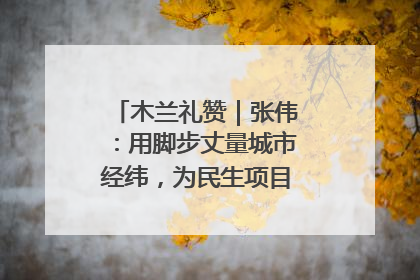 木兰礼赞｜张伟：用脚步丈量城市经纬，为民生项目按下“加速键”