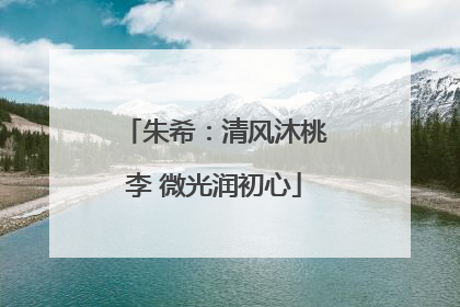 朱希：清风沐桃李 微光润初心