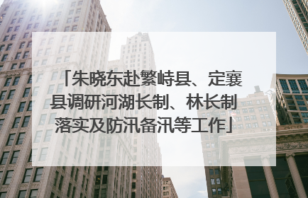 朱晓东赴繁峙县、定襄县调研河湖长制、林长制落实及防汛备汛等工作