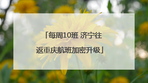 每周10班 济宁往返重庆航班加密升级