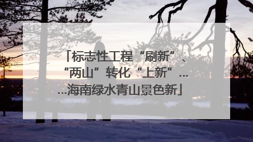 标志性工程“刷新”、“两山”转化“上新”……海南绿水青山景色新