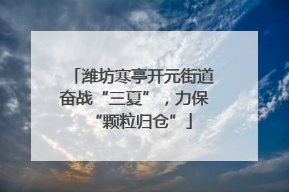 潍坊寒亭开元街道奋战“三夏”，力保“颗粒归仓”