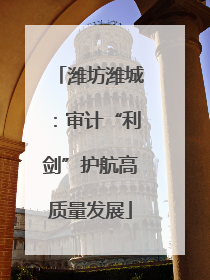 潍坊潍城：审计“利剑”护航高质量发展