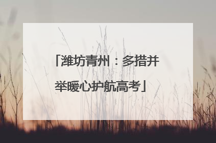 潍坊青州：多措并举暖心护航高考