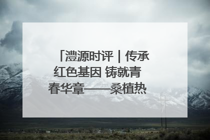澧源时评｜传承红色基因 铸就青春华章——桑植热土上的青春长征