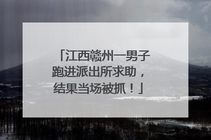 江西赣州一男子跑进派出所求助，结果当场被抓！
